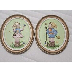 Vintage 1975s holland mold Hummel litlle hiker set of two art